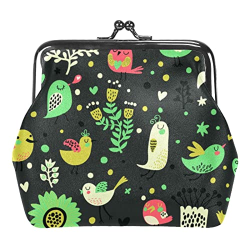 Niedliche bunte Cartoon Katze Köpfe Muster Schnalle Münze Geldbörse Vintage Beutel Schnalle Clutch Tasche Kiss-Lock Wechselgeldbörse Floral Verschluss Geldbörsen für Frauen Mädchen, Mehrfarbig 03, von QQIAEJIA