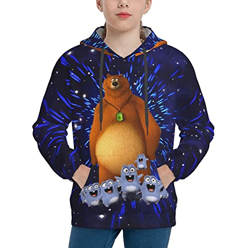 QQIAEJIA Grizzy And The Lemmings Teen Kapuzenpullover Jungen Mädchen 3D-Druck Pullover Hoodies Kapuzenpullover Seatshirts Pullover, Schwarz 3, S von QQIAEJIA