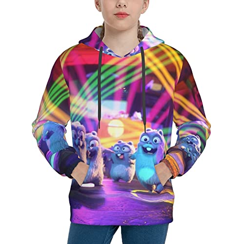 QQIAEJIA Grizzy And The Lemmings Teen Kapuzenpullover Jungen Mädchen 3D-Druck Pullover Hoodies Kapuzenpullover Seatshirts Pullover, Schwarz 5, M von QQIAEJIA