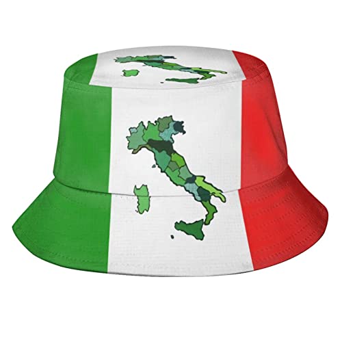 QQIAEJIA Lustige Italien Flagge Italienische Flagge Eimer Hüte Mode Sonnenkappe Packbar Outdoor Italien Fischerhut für Damen Herren von QQIAEJIA