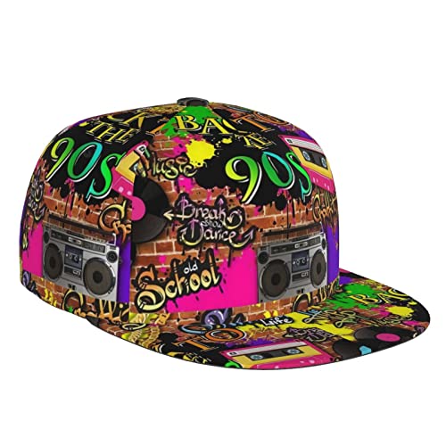 Retro 80er und 90er Jahre Memphis Style Baseballkappe - Lustige Trucker Hut Verstellbare Unisex Cap für Männer Frauen, Y06, One Size von QQIAEJIA