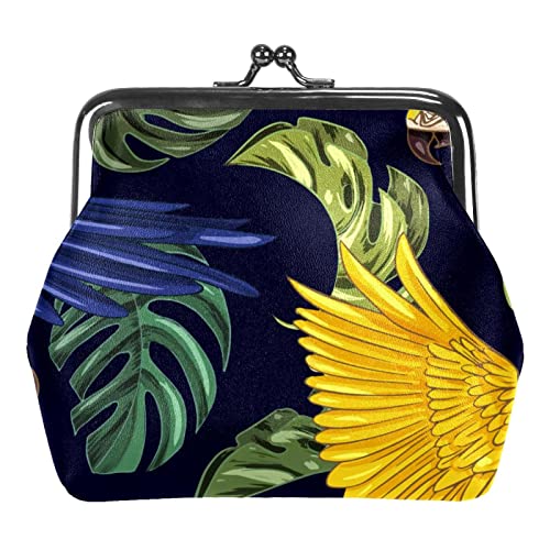 Retro Tier Hahn Henne Blume Schnalle Münze Geldbörse Vintage Beutel Schnalle Clutch Tasche Kiss-Lock Wechselgeldbörse Floral Verschluss Geldbörsen für Frauen Mädchen, Mehrfarbig 14, Einheitsgröße, Taschen-Organizer von QQIAEJIA