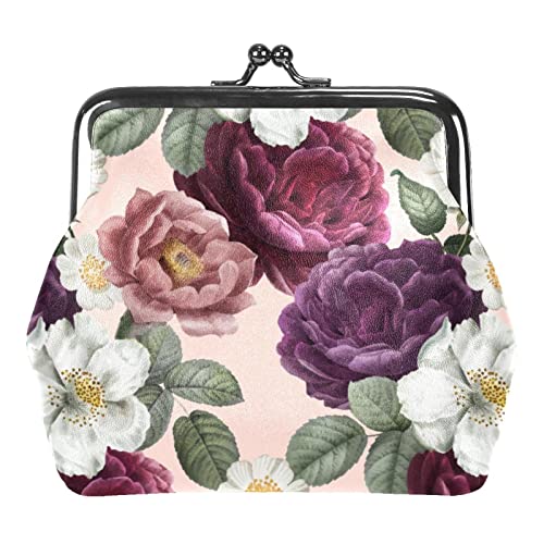 Romantische Valentine Rose Floral Münzbörsen Mini Geldbörsen Vintage Beutel Taschen für Geschenk, Mehrfarbig 05, Einheitsgröße, Taschen-Organizer von QQIAEJIA