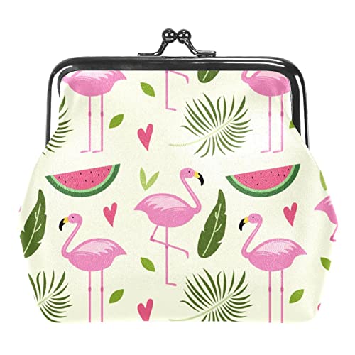 Rosa Wassermelone Schnalle Geldbörse Vintage Beutel Schnalle Clutch Tasche Kiss-Lock Wechselgeldbörse Floral Verschluss Geldbörsen für Frauen Mädchen, Mehrfarbig 20, Einheitsgröße, Taschen-Organizer von QQIAEJIA