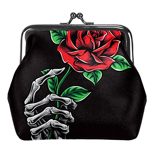 Rosen Schnalle Geldbörse Vintage Pouch Schnalle Clutch Bag Kiss-Lock Wechselgeldbörse Floral Verschluss Geldbörsen für Frauen Mädchen, Mehrfarbig 18, Einheitsgröße, Taschen-Organizer von QQIAEJIA