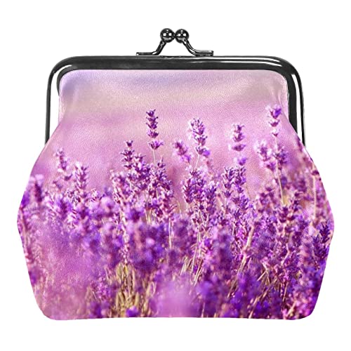 Schöne Provence Lavendel Schnalle Geldbörse Vintage Beutel Schnalle Clutch Tasche Kiss-Lock Wechselgeldbörse Floral Verschluss Geldbörsen für Frauen Mädchen, Mehrfarbig 18, Einheitsgröße, von QQIAEJIA