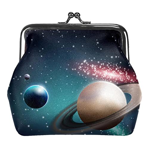 Space Planets Geldbörse mit Sternenhimmel, Galaxie, Kussschloss, Wechselgeldbörse, Vintage-Schmuckbeutel, Mehrfarbig 14, Einheitsgröße, Taschen-Organizer von QQIAEJIA