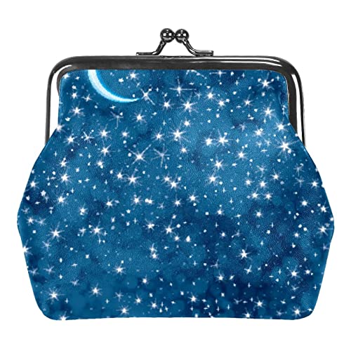 Starry Sky Galaxy Nature Buckle Coin Purse Vintage Pouch Buckle Clutch Bag Kiss-Lock Change Purse Floral Clasp Closure Wallets for Women Girl, Mehrfarbig 20, Einheitsgröße, Taschen-Organizer von QQIAEJIA