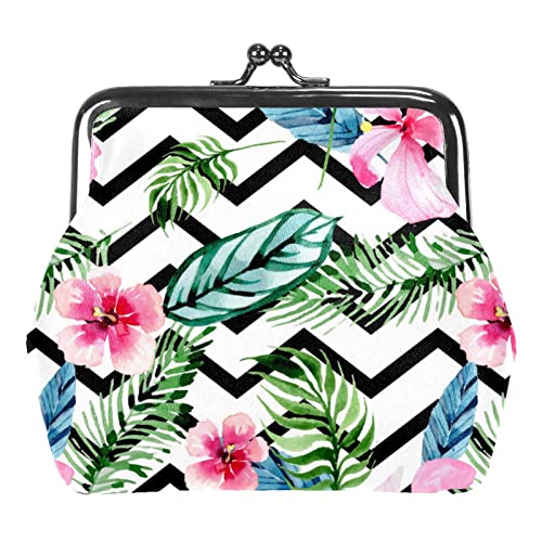 Tropische Ananas Palmen Schnalle Münzbörse Vintage Pouch Schnalle Clutch Bag Kiss-Lock Wechselgeldbörse Floral Verschluss Geldbörsen für Frauen Mädchen, Mehrfarbig 19, Einheitsgröße, Taschen-Organizer von QQIAEJIA