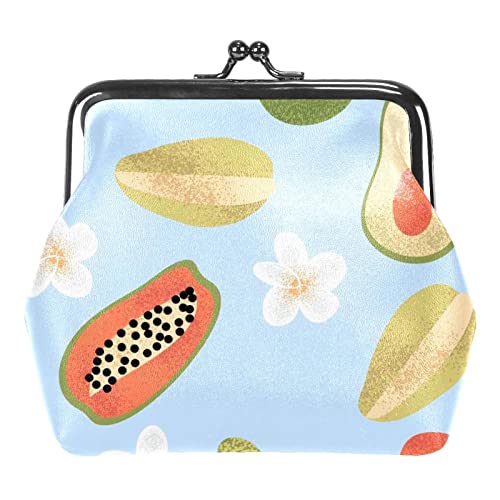 Tropische Blume Blätter Muster Schnalle Geldbörse Vintage Beutel Schnalle Clutch Bag Kiss-Lock Wechselgeldbörse Floral Verschluss Geldbörsen für Frauen Mädchen, Mehrfarbig 16, Einheitsgröße, von QQIAEJIA