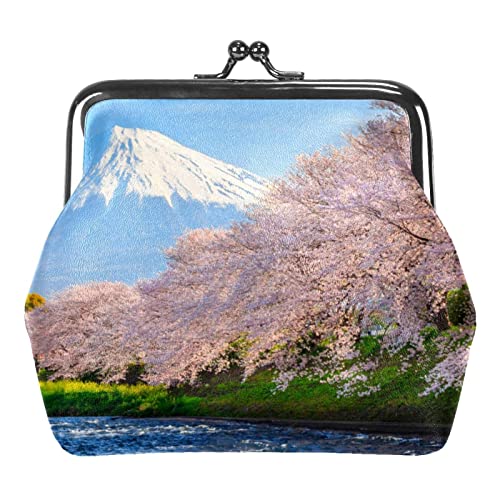 Japenese Cherry Bloosom Moutain Landscape Coin Purse Wallet Bag Change Pouch Gifts for Women Kids Girls Key Holder, Mehrfarbig 14, Einheitsgröße, Taschen-Organizer von QQIAEJIA