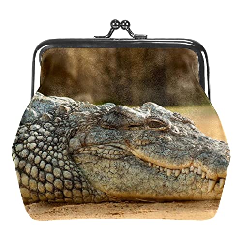 Wild Animal Krokodil Alligator Schnalle Geldbörse Vintage Pouch Schnalle Clutch Bag Kiss-Lock Change Geldbörse Floral Verschluss Geldbörsen für Frauen Mädchen, Mehrfarbig 16, Einheitsgröße, von QQIAEJIA