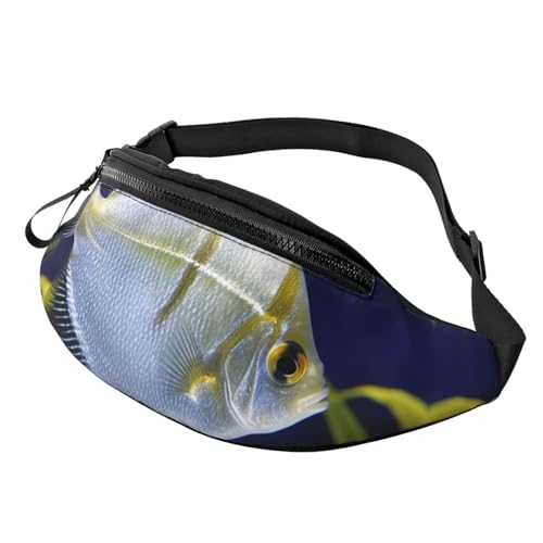 Aquarium Angelfish Fanny Pack for Man Women Waist Bag Adjustable Belt Casual Chest Bag Bum Bags for Travel Sports Running Hiking Waist Packs, Schwarz , Einheitsgröße von QQLADY