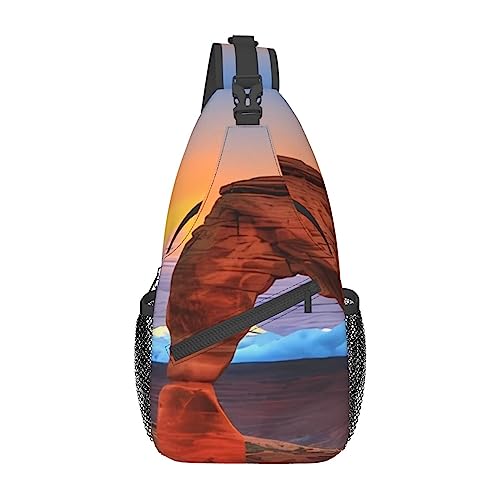 Arches National Park Bauchtasche für Herren Damen Hüfttasche Verstellbarer Gürtel Lässige Brusttasche Bauchtaschen für Reisen Sport Laufen Wandern Hüfttaschen, Schwarz , Einheitsgröße von QQLADY