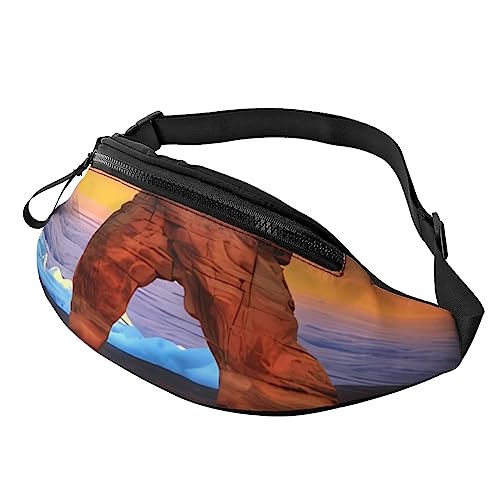 Arches National Park Bauchtasche für Mann Frauen Hüfttasche Verstellbarer Gürtel Lässige Brusttasche Bauchtaschen Für Reisen Sport Laufen Wandern Taille Packs, Schwarz , Einheitsgröße von QQLADY