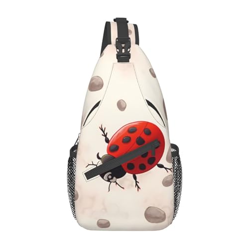 Art Ladybug Tracks Bauchtasche für Mann Frauen Hüfttasche Verstellbarer Gürtel Lässige Brusttasche Bauchtaschen für Reisen Sport Laufen Wandern Hüfttaschen, Schwarz , Einheitsgröße von QQLADY