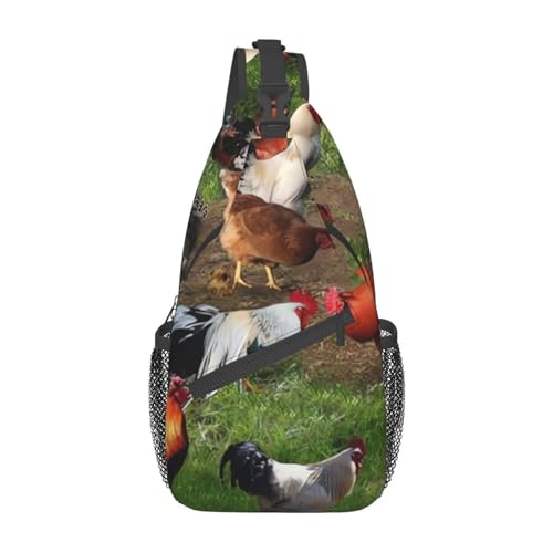 Bauchtasche mit Bauernhoftier-Motiv für Herren und Damen, verstellbarer Gürtel, lässige Brusttasche, Bauchtaschen für Reisen, Sport, Laufen, Wandern, Hüfttaschen, Schwarz , Einheitsgröße von QQLADY