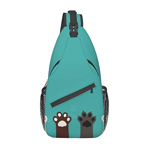 Bauchtasche mit Katzenpfoten für Mann und Damen, verstellbarer Gürtel, lässige Brusttasche, Bauchtaschen für Reisen, Sport, Laufen, Wandern, Hüfttaschen, Schwarz , Einheitsgröße von QQLADY