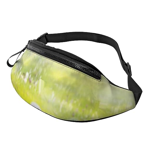 Bauchtasche mit grünem Gras, bunte Eier, für Herren und Damen, verstellbarer Gürtel, lässige Brusttasche, Bauchtaschen für Reisen, Sport, Laufen, Wandern, Hüfttaschen, Schwarz , Einheitsgröße von QQLADY