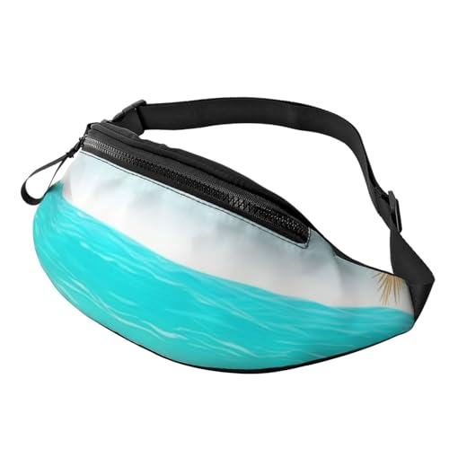 Bauchtasche mit tropischem Strandpflanzen-Thema, für Herren und Damen, verstellbarer Gürtel, lässige Brusttasche, Bauchtaschen für Reisen, Sport, Laufen, Wandern, Hüfttaschen, Schwarz , Einheitsgröße von QQLADY