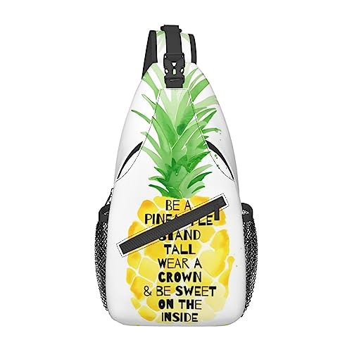 Be a Pineapple Fanny Pack for Man Women Waist Bag Adjustable Belt Casual Chest Bag Bum Bags for Travel Sports Running Hiking Waist Packs, Schwarz , Einheitsgröße von QQLADY