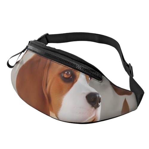 Beagle Dog Fanny Pack for Man Women Waist Bag Adjustable Belt Casual Chest Bag Bum Bags for Travel Sports Running Hiking Waist Packs, Schwarz , Einheitsgröße von QQLADY