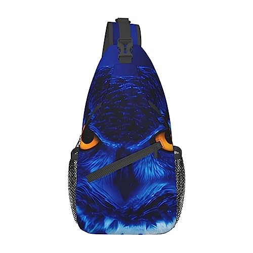 Blaue Eule Bauchtasche für Mann Frauen Hüfttasche Verstellbarer Gürtel Lässige Brusttasche Bauchtaschen für Reisen Sport Laufen Wandern Hüfttaschen, Schwarz , Einheitsgröße von QQLADY