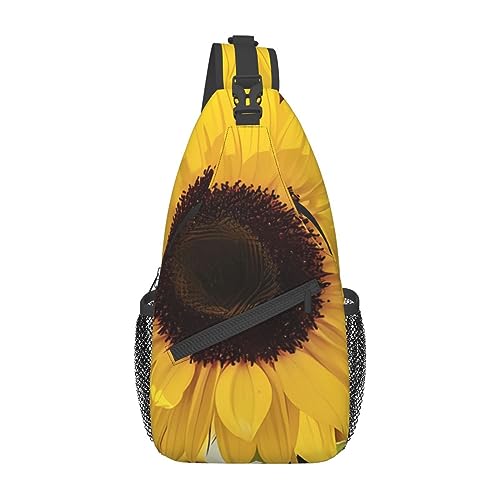 Blühende Sonnenblumen Bauchtasche für Mann Frauen Hüfttasche Verstellbarer Gürtel Lässige Brusttasche Bauchtaschen für Reisen Sport Laufen Wandern Hüfttaschen, Schwarz , Einheitsgröße von QQLADY