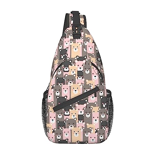 Bunte Bären Bauchtasche für Mann Frauen Hüfttasche Verstellbarer Gürtel Lässige Brusttasche Bauchtaschen Für Reisen Sport Laufen Wandern Taille Packs, Schwarz , Einheitsgröße von QQLADY