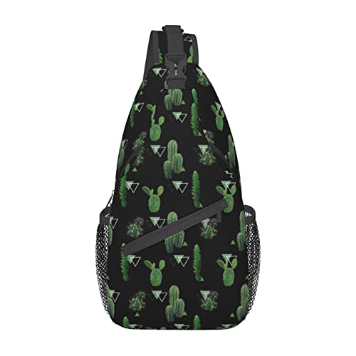 Cactus Fanny Pack for Man Women Waist Bag Adjustable Belt Casual Chest Bag Bum Bags for Travel Sports Running Hiking Waist Packs, Schwarz , Einheitsgröße von QQLADY