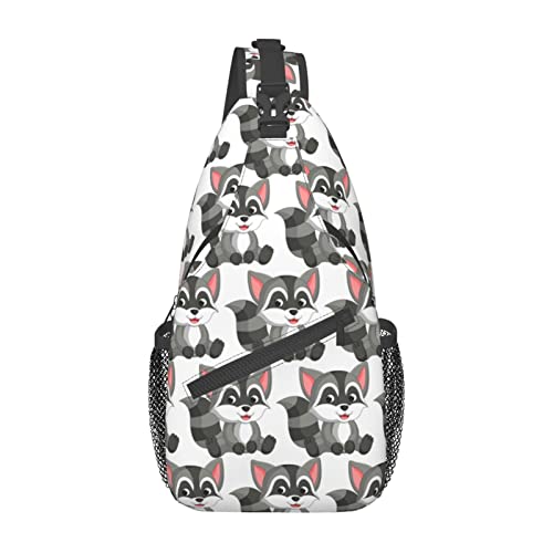 Cartoon Waschbär Bauchtasche für Mann Frauen Hüfttasche Verstellbarer Gürtel Lässige Brusttasche Bauchtaschen für Reisen Sport Laufen Wandern Hüfttaschen, Schwarz , Einheitsgröße von QQLADY