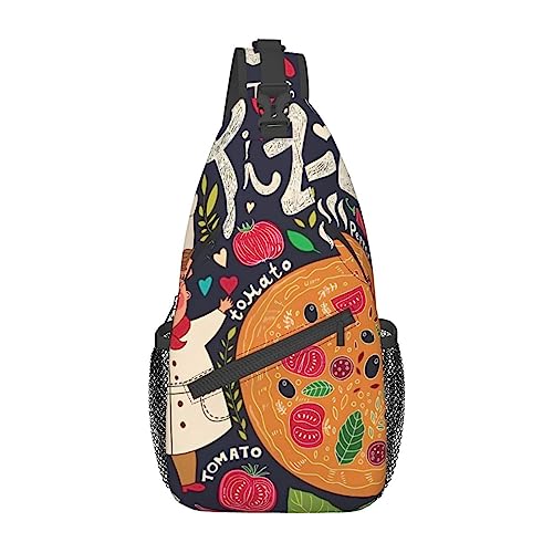 Chef Pizza Bauchtasche für Mann Frauen Hüfttasche Verstellbarer Gürtel Lässige Brusttasche Bauchtaschen für Reisen Sport Laufen Wandern Hüfttaschen, Schwarz , Einheitsgröße von QQLADY