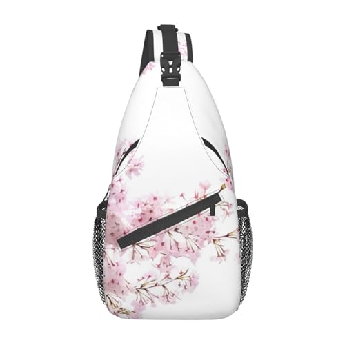 Cherry Blossoms Tree Fanny Pack for Man Women Waist Bag Adjustable Belt Casual Chest Bag Bum Bags for Travel Sports Running Hiking Waist Packs, Schwarz , Einheitsgröße von QQLADY