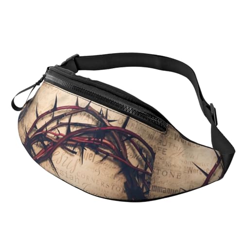 Crown of Thorns Bauchtasche für Herren Damen Hüfttasche Verstellbarer Gürtel Lässige Brusttasche Bauchtaschen für Reisen Sport Laufen Wandern Hüfttaschen, Schwarz , Einheitsgröße von QQLADY