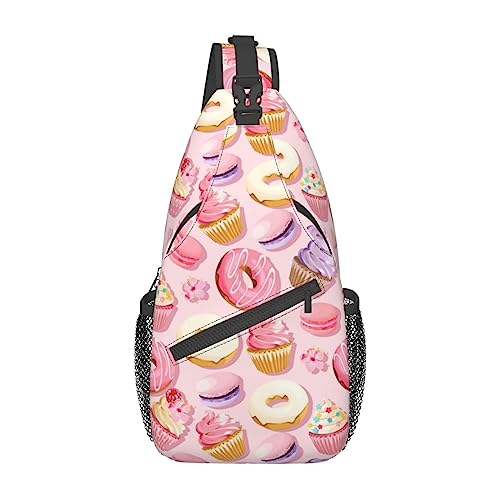 Cupcakes Donuts Muffins Zucker Bauchtasche für Mann Frauen Hüfttasche Verstellbarer Gürtel Casual Brusttasche Bauchtaschen für Reisen Sport Laufen Wandern Hüfttaschen, Schwarz , Einheitsgröße von QQLADY