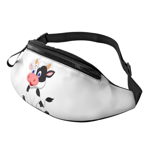 Dairy Cow Fanny Pack for Man Women Waist Bag Adjustable Belt Casual Chest Bag Bum Bags for Travel Sports Running Hiking Waist Packs, Schwarz , Einheitsgröße von QQLADY