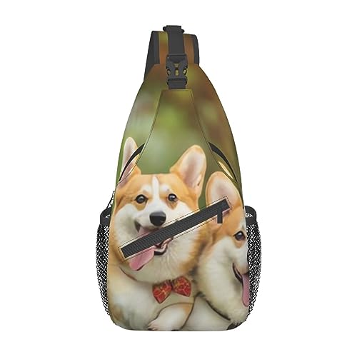 Dog on the Lawn Bauchtasche für Mann und Damen, verstellbarer Gürtel, lässige Brusttasche, Bauchtaschen für Reisen, Sport, Laufen, Wandern, Hüfttaschen, Schwarz , Einheitsgröße von QQLADY