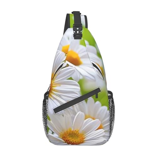 Floral Flowers Daisies Fanny Pack for Man Women Waist Bag Adjustable Belt Casual Chest Bag Bum Bags for Travel Sports Running Hiking Waist Packs, Schwarz , Einheitsgröße von QQLADY