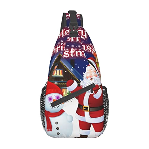 Frohe Weihnachten Bauchtasche für Mann Frauen Hüfttasche Verstellbarer Gürtel Lässige Brusttasche Bauchtaschen für Reisen Sport Laufen Wandern Hüfttaschen, Schwarz , Einheitsgröße von QQLADY