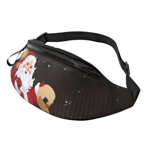 Frohe Weihnachten Bauchtasche für Mann Frauen Hüfttasche Verstellbarer Gürtel Lässige Brusttasche Bauchtaschen für Reisen Sport Laufen Wandern Hüfttaschen, Schwarz , Einheitsgröße von QQLADY