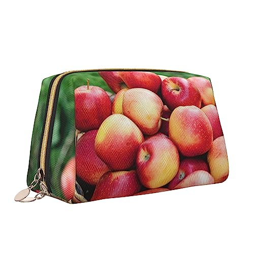 Fruit Harvest Leder Make-up Tasche Große Kapazität Reise Kosmetiktaschen Öffnung Make-up Tasche Tragbare Wasserdichte Kulturtasche für Frauen Mädchen Kosmetik Organizer, weiß, Einheitsgröße von QQLADY