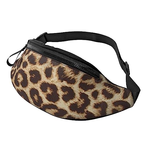 Fun Leopard Print Fanny Pack for Man Women Waist Bag Adjustable Belt Casual Chest Bag Bum Bags for Travel Sports Running Hiking Waist Packs, Schwarz , Einheitsgröße von QQLADY