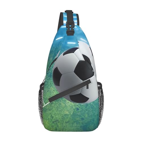 Fußball Sport Ball Bauchtasche für Mann Frauen Taille Tasche Verstellbarer Gürtel Casual Brust Tasche Bauchtaschen für Reisen Sport Laufen Wandern Hüfttaschen, Schwarz , Einheitsgröße von QQLADY