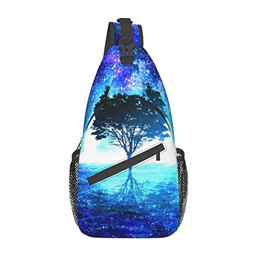 Galaxy Baum des Lebens Bauchtasche für Mann Frauen Hüfttasche Verstellbarer Gürtel Lässige Brusttasche Bauchtaschen für Reisen Sport Laufen Wandern Hüfttaschen, Schwarz , Einheitsgröße von QQLADY