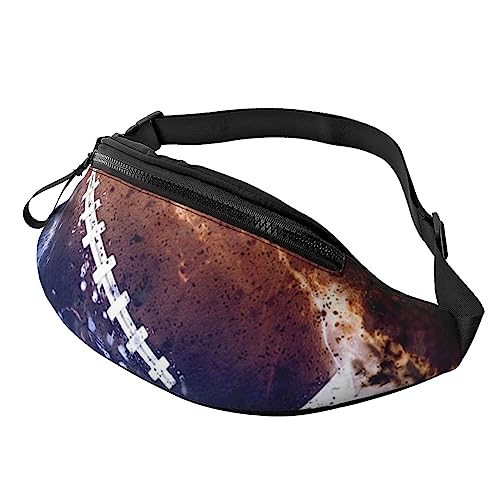 Galaxy Space American Football Bauchtasche für Herren Damen Hüfttasche Verstellbarer Gürtel Lässige Brusttasche Bauchtaschen für Reisen Sport Laufen Wandern Hüfttaschen, Schwarz , Einheitsgröße von QQLADY