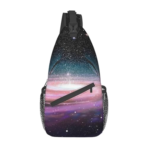 Galaxy Universe Space Fanny Pack for Man Women Waist Bag Adjustable Belt Casual Chest Bag Bum Bags for Travel Sports Running Hiking Waist Packs, Schwarz , Einheitsgröße von QQLADY