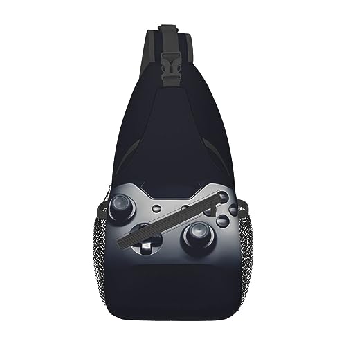 Gaming-Controller-Muster, Bauchtasche für Herren und Damen, verstellbarer Gürtel, lässige Brusttasche, Bauchtaschen für Reisen, Sport, Laufen, Wandern, Hüfttaschen, Schwarz , Einheitsgröße von QQLADY