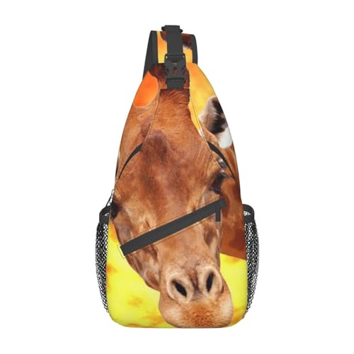 Giraffe Bauchtasche für Herren Damen Hüfttasche Verstellbarer Gürtel Lässige Brusttasche Bauchtaschen für Reisen Sport Laufen Wandern Hüfttaschen, Schwarz , Einheitsgröße von QQLADY