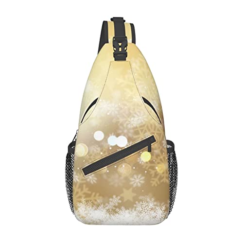 Gold Seide Weihnachten Fanny Pack für Mann Frauen Taille Tasche Verstellbarer Gürtel Casual Brust Tasche Bauchtaschen für Reisen Sport Laufen Wandern Taille Packs, Schwarz , Einheitsgröße von QQLADY