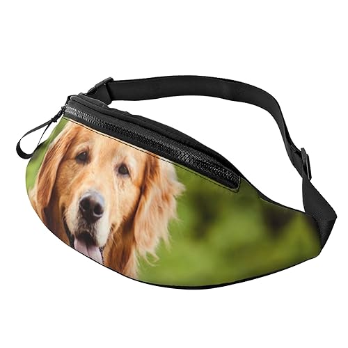 Golden Retriever Hund Bauchtasche für Mann Frauen Hüfttasche Verstellbarer Gürtel Lässige Brusttasche Bauchtaschen für Reisen Sport Laufen Wandern Hüfttaschen, Schwarz , Einheitsgröße von QQLADY